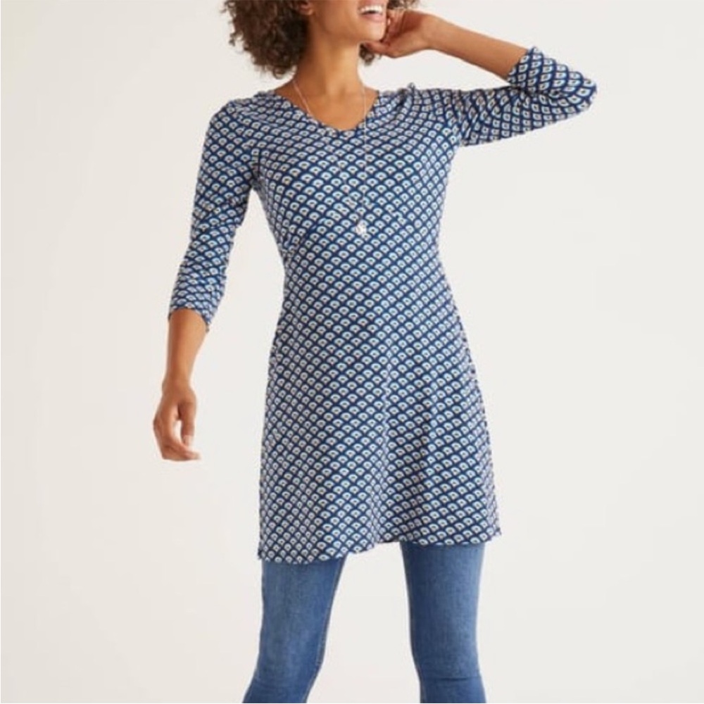 Boden Tory Tunic Jersey Dress Print Size 4